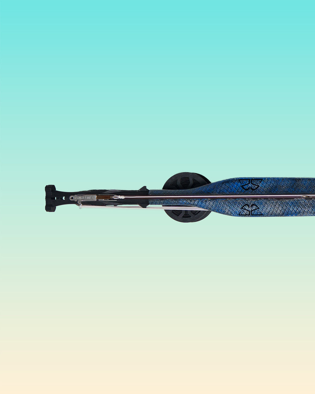 110cm Mana x Soriatec Double Roller Speargun Silver/Blue Gloss