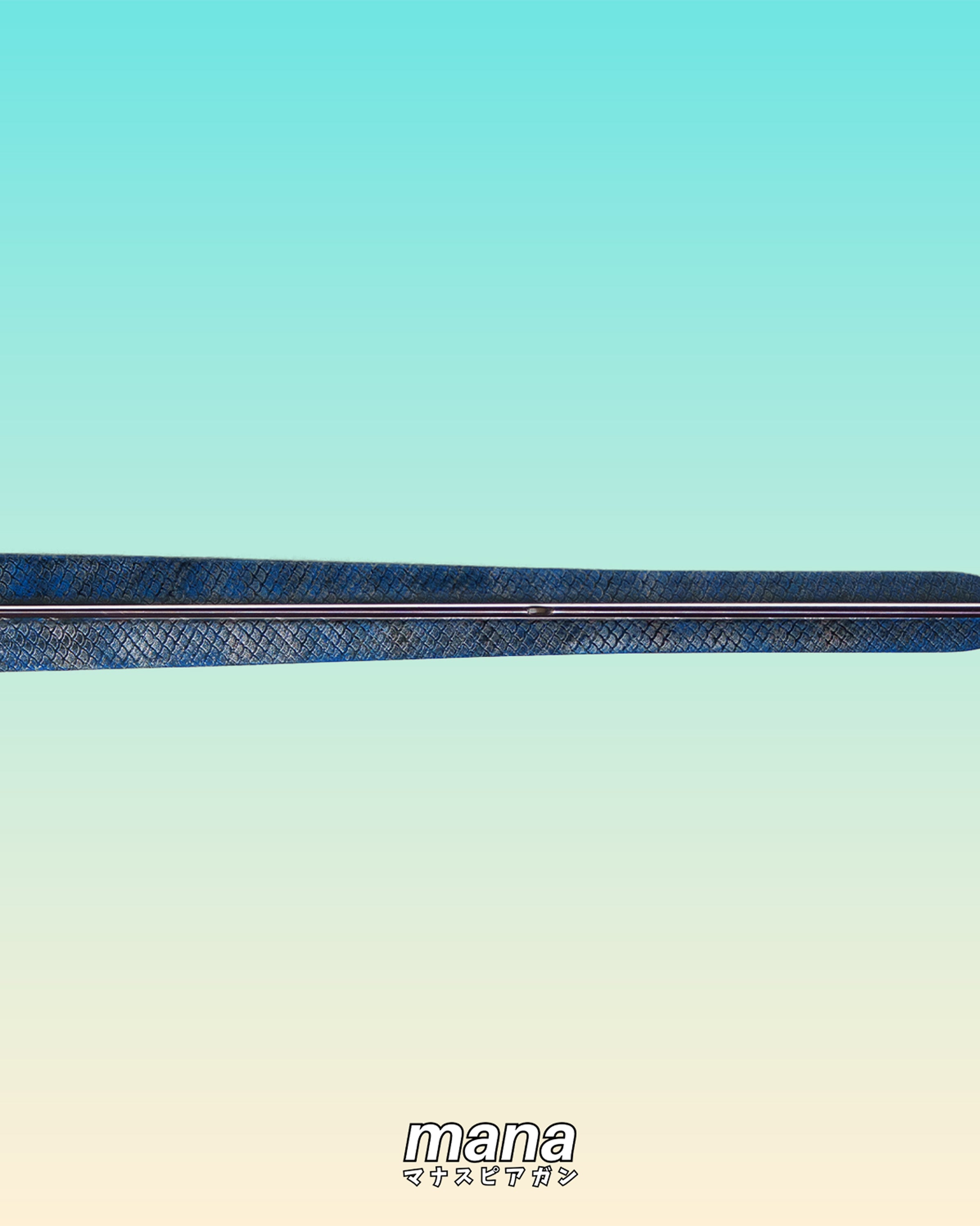 110cm Mana x Soriatec Double Roller Speargun Silver/Blue Gloss