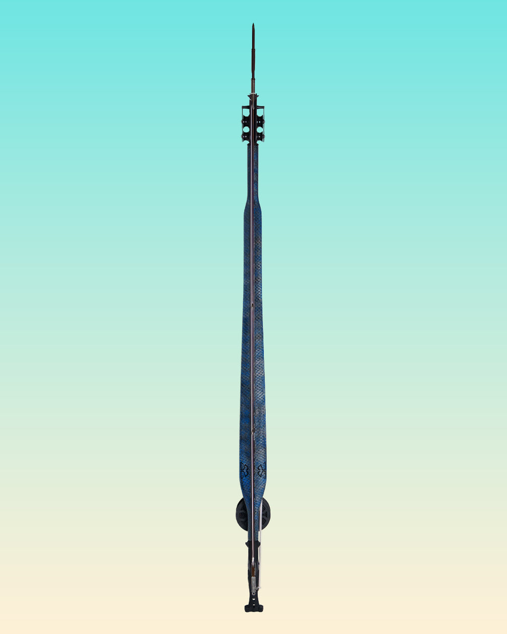 110cm Mana x Soriatec Double Roller Speargun Silver/Blue Gloss