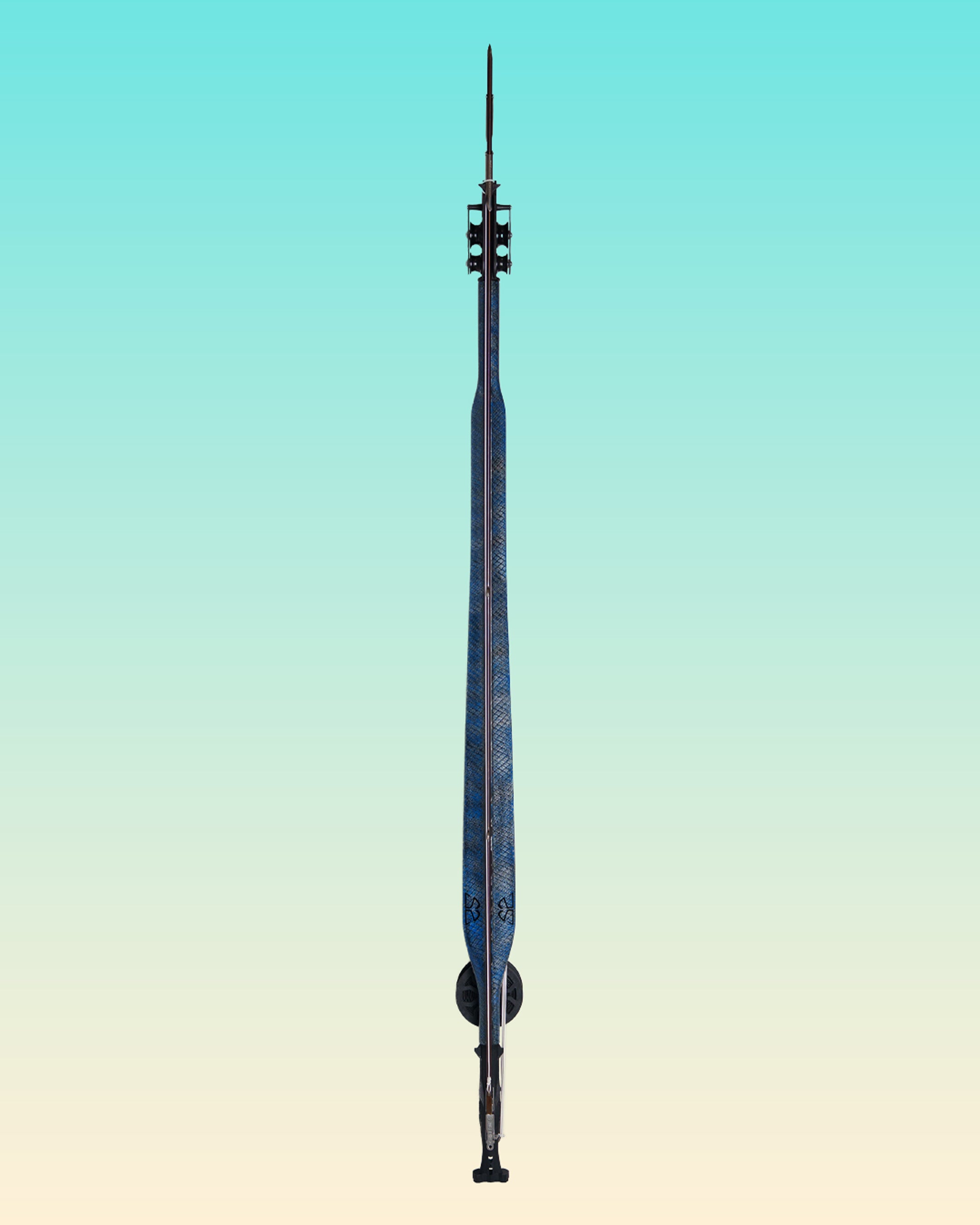 110cm Mana x Soriatec Double Roller Speargun Silver/Blue Gloss